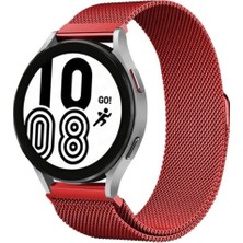 Marsilyan™- Samsung Galaxy Watch 4 Metal Mıknatıslı Kordon - Kırmızı