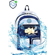 LilyMoon Dolcezza Çok Bölmeli Şeffaf Ön Cepli Toka Detaylı Ayıcıklı Okul Sırt Çantası 42X30X16 cm