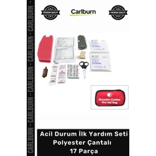 Carlburn Özel Üretim Kapsamlı Acil Durum Araç Içi Ofis Tipi Ilk Yardım Seti Polyester Çantalı 17 Parça