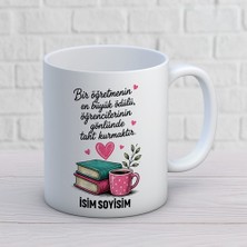Ajans 313 AJANS313 Kişiye Özel Zirveye Ulaşan Her Başarı Öğretmenin Sabrının Eseridir Kupa Bardak - Zirve & Güneş Tasarımlı Hediye