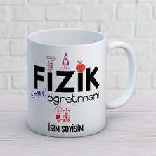 Ajans 313 AJANS313 Isme Özel Fizik Öğretmeni Kupa Bardak - E=mc² Tasarımlı Öğretmenler Günü Kupası