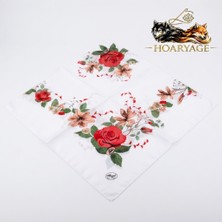 Hoaryage Desenli Dikişli Oyasız Yazma Tülbent Yemeni Fular Eşarp 100X100 Cm, Ortası Boş