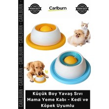 Carlburn #mamakabı Mavi Küçük Boy Yavaş Sıvı Mama Yeme Kabı Kedi Köpek Uyumlu Ödül Maması Kabı
