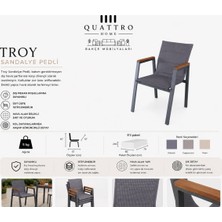 Quattro Home Troy Alüminyum Bahçe Sandalyesi Ahşap Kol Detaylı