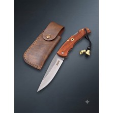 N690 Böhler Çelik Kilitli Çakı – Sapelli Ağaç Saplı, Dayanıklı Outdoor Tasarım