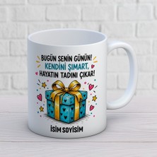 Ajans 313 AJANS313 Kişiye Özel Bugün Senin Günün Kendini Şımart Kupa Bardak - Hediye Kutusu Tasarımlı Hediye