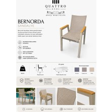 Quattro Home Bernorda Alüminyum Bahçe Sandalyesi Istiflenebilir Textilene Dış Mekan Balkon Teras Sandalyesi