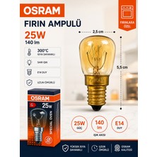 Avarson (1 Adet) 25W E14 Fırın Ampulü 300°C Isıya Dayanıklı Sarı Işık