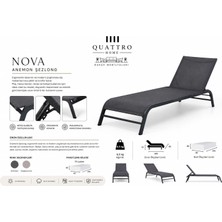 Quattro Home Nova Anemon Alüminyum Bahçe Şezlongu Havuz ve Teras Şezlong