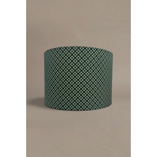 Tarby Shade Karo Koyu Yeşil Geometrik Desenli Kumaş Abajur Başlığı