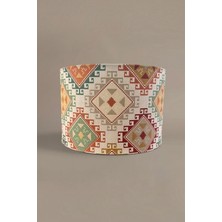Tarby Shade Kilim Çok Renkli Etnik Desenli Silindir Kumaş Abajur Başlığı