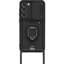 Marsilyan™- Samsung Galaxy S23 Plus Kılıf Zuma Kartvizitli Yüzüklü Silikon - Siyah