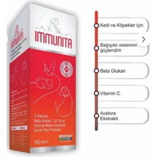 Animari Immunita 100 ml Kedi ve Köpek Bağışıklık Güçlendirici & Vücut Direnci Sıvı Takviye (Beta Glukan, Lizin & Çinko)