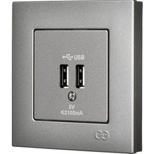 Sungur's Store Füme 2 USB Çıkışlı 5V Şarj Prizi ile Modern Elektrik Çözümünüz