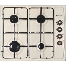 Sungur's Store Kumtel Rustik Bej Emaye Ankastre Set ( LX-410BF - B66-SF2(AT)(4PRO) - Dp6-Rbg