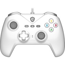 Sungur's Store Msı Msı Gg Force GC200 Whıte Beyaz Oyun Kolu Kablolu Pc/androıd 8+ Desteğı Çıft Tıtresım Motoru