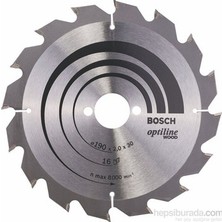 Sungur's Store Bosch - Optiline Serisi Ahşap Için Daire Testere Bıçağı - 190 x 30 x 2,0 Mm, 16
