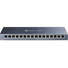 Sungur's Store 16 Port Çelik Switch, 10-100-1000 Mbps Hız ile Verimli Bağlantı