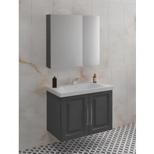 Sungur's Store Antrasit Renkli 65 cm Banyo Dolabı Takımı