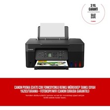 Sungur's Store Canon Pıxma G3470 Çok Fonksiyonlu Renkli Mürekkep Tanklı Siyah Yazıcı/tarama + Fotokopi/wifi (Canon