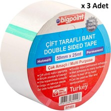 Bigpoint Çift Taraflı Bant 50 mm x 25 M x 3 Adet
