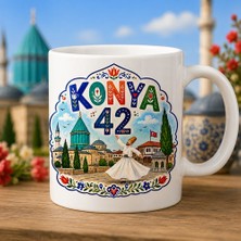 Ajans 313 AJANS313 Konya Renkli Illüstrasyon Şehir Tasarımı Kupa Bardak - Memleket Seri 42 Konya Hediyelik Kahve Kupası