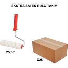 Sungur's Store 25 Adet Extra Saten Rulo Takım, 25 cm Yüksek Kalite