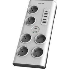 Sungur's Store 2 M Uzunluğunda Anahtarlı Akım Koruma Cihazı, 5 USB Bağlantı Noktası ile Pratik