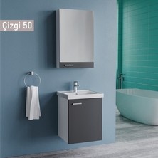 Sungur's Store 50 cm Antrasit Gri Banyo Aksesuarı, Modern Stil