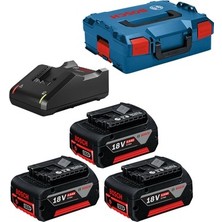 Sungur's Store Bosch Gba 18V 5,0AH(3X) Başlangıç Seti L-Boxx ile 3 x 5,0AH Pil ve Gal 18-40 Cv Şarj