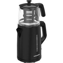 Sungur's Store Siyah Çay Makinesi, 0.8 Litre Cam Demlik Kapasitesi