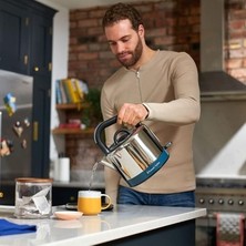 Sungur's Store 1,5 L Paslanmaz Çelik Su Isıtıcısı ile Otomatik Gizli Rezistans ve Mavi Renk