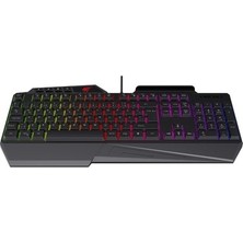 Sungur's Store Havit Gamenote KB488L Rainbow Aydınlatmalı Oyuncu Klavyesi - Telefon Tutuculu - Türkçe
