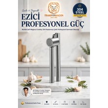 Transformacion Profesyonel Sarımsak Sıkacağı Çok Amaçlı Zencefil Ceviz Ezici Mini Püre Aleti 18/10 304 Paslanmaz Çelik 721210