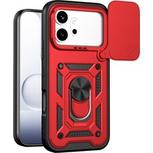 Uryport Huawei Honor 600 Pars Lens Yüzüklü Silikon - Kırmızı