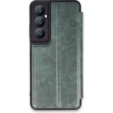 Uryport Realme C65 Kılıf Flip Cover - Koyu Yeşil