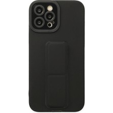 Uryport Apple iPhone 12 Pro Max Kılıf Mega Standlı Silikon - Siyah