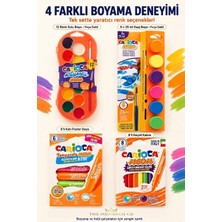 The Monarch Co Neon 4'lü Süper Yaratıcılık Seti: Sulu Boya, Guaj, Katı Poster Boya ve Keçeli Kalem