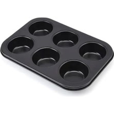 Happy Trend Muffin Kek Kabı ve Cupcake Fırın Tepsisi – Yapışmaz Metal Hamur,muffin Kabı, Cup Cake Pişirme Tepsisi, Fırın Uyumlu Kek Kalıbı Yüksek Sıcaklığa Dayanıklı (6 Gözlü)