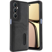 Uryport Realme C65 Sara Kartvizitli Deri Kılıf - Siyah