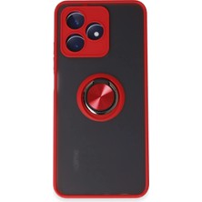 Uryport Realme C53 Kılıf Montreal Yüzüklü Silikon Kapak - Kırmızı