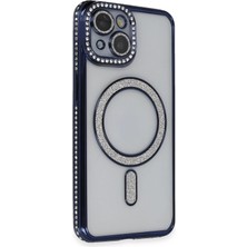 Uryport Apple iPhone 13 Kılıf Joke Simli Magneticsafe Kılıf - Lacivert