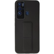 Uryport Tecno Pova Neo Kılıf Mega Standlı Silikon - Siyah