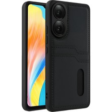 Uryport Oppo A38 Sara Kartvizitli Deri Kılıf - Siyah