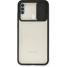 Uryport Samsung Galaxy A11 Kılıf Palm Buzlu Kamera Sürgülü Silikon - Siyah