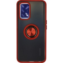 Uryport Oppo A74 4g Kılıf Montreal Yüzüklü Silikon Kapak - Kırmızı