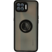 Uryport Oppo Reno 4 Lite Kılıf Montreal Yüzüklü Silikon Kapak - Siyah