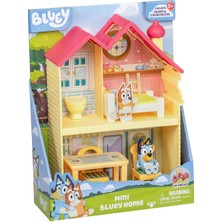 Happy Trend Bluey Mini Ev Oyun Seti | Taşıma Saplı Kompakt Ev Oyun Seti | Üç Farklı Oda | Mutfak, Yatak Odası ve Banyo | 5 Oyun Parçası ile Şekil Içerir