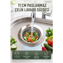 Open Home Concept 11 cm Paslanmaz Çelik Lavabo Süzgeci Mutfak Evye Gider Süzgeci Tıkanıklık Önleyici Ince Çöp Tutucu