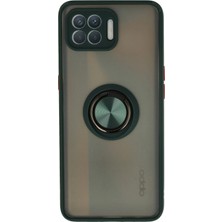 Uryport Oppo Reno 4 Lite Kılıf Montreal Yüzüklü Silikon Kapak - Yeşil